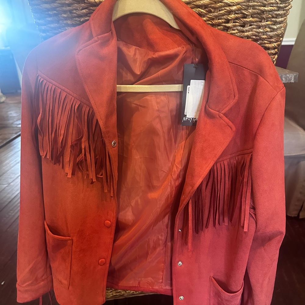 Nasty Gal New Fringe Jacket size M